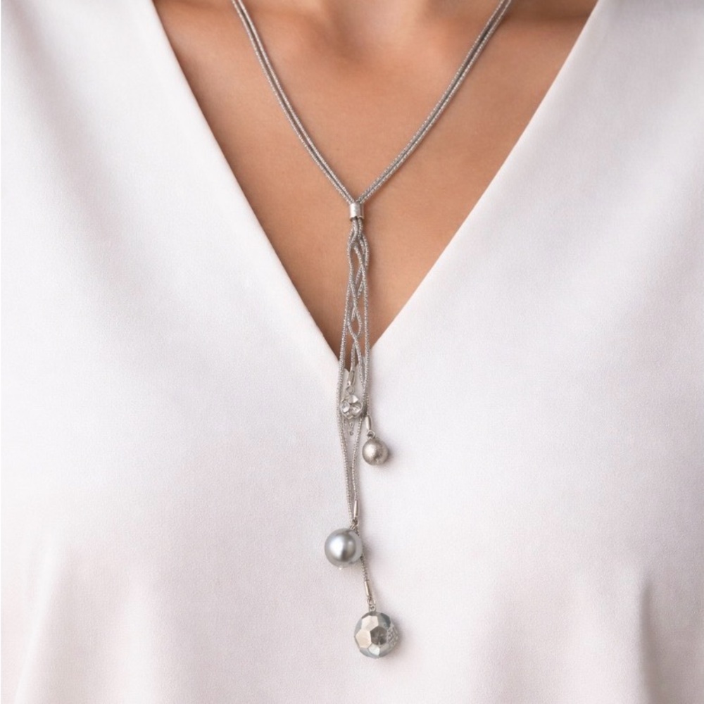 Lia Sophia Silver tone Lariat Necklace